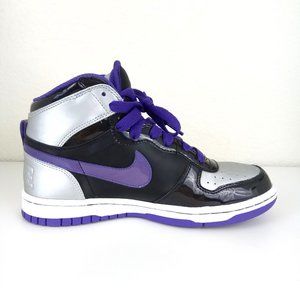 black and purple high tops